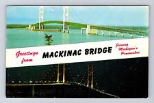 Mackinac Island MI-Michigan, Banner Greetings Peninsulas, Vintage Postcard picture