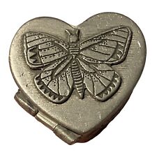 1979 Nautilus By Sinclair Pewter Heart Butterfly Trinket Box Vintage 269 picture