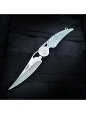 1pc, Leaf Shaped Folding Pocket Knife, High Hardness Cutter, Stainless Steel picture