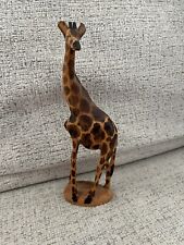 Vintage Wooden Hand Carved Giraffe     8 inch.  Made In Kenya picture
