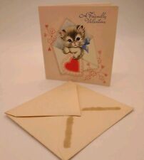 Gibson Vintage valentine & envelope. A friendly valentine with kitten Unused 40s picture