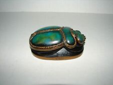 Veronese Green Scarab Beetle Resin Paperweight Egyptian Revival picture