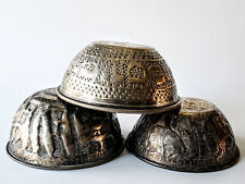 3 Antique Syrian Egyptian Jewish Judaica Repousse Handmade Metal/Brass 5