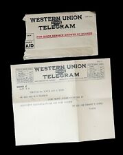 1923 Western Union Telegram, with Envelope, Watertown, NY picture