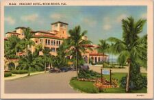 Vintage 1933 MIAMI BEACH Florida Postcard PANCOAST HOTEL - Curteich Linen Unused picture