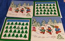 4 Vintage Photo Holder Christmas Greeting Cards with 2 Cute Designs from 1986 picture