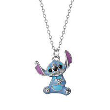 Disney Lilo and Stitch 3D Sterling Silver Enamel Pendant Necklace, 18'' - Blue picture