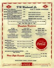 1960 WOOLWORTH RESTAURANT Harvest House Menu Reprint Picture Photo 4x6 picture