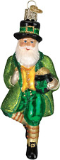 Irish Santa Glass Blown Ornament for Christmas Tree picture