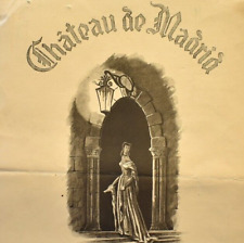 Vintage 1950s Château De Madrid Restaurant Menu Villefranche-sur-Mer France picture