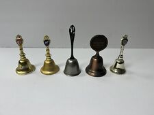 Vintage Metal Souvenir State Bells Lot Of 5 OK, WI, AZ, KY, & MS picture