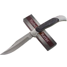 Timber Rattler Scarab Back Giant Folding Knife Pakkawood Handles 17 3/4