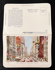 1929 Folkard Fold Out Postcard Fifth Avenue New York City NY Open Deck Bus Cars picture