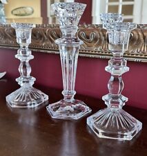 3 Beautiful Vintage Lead Crystal Elegant Candle Holders Mint EUC picture