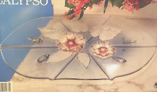 Vtg Mikasa Calypso Crystal Canape Server Tray  Walther Frosted Floral 16.25 Inch picture