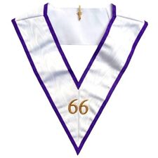 Masonic Memphis Misraim Collar 66 Degree White Handmade picture