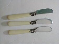 VINTAGE INOX Italy 3 Butter Spreaders 18/10 with Ivory Colored Handle picture