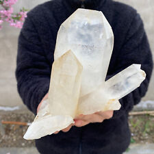 2.8lb Large Natural Clear White Quartz Crystal Cluster Rough Healing Specimen picture
