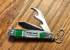 Vintage HEINEKEN Beer Promo Key Chain Keyring Finger Nail Clipper Pocket Knife picture