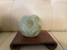 Green Chinese Puzzle Stone Ball Jade Soapstone Marble 4 Layers Oriental 3in” picture