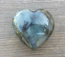 LARGE NATURAL LABRADORITE STONE GEMSTONE PUFFY HEART 60-70mm picture