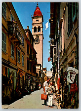 1960s Corfu Small Street St. Spyridon Greece Vintage Postcard picture