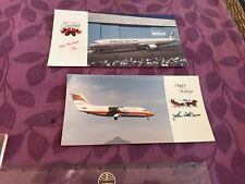 Boeing  Co. 767-400/ PSA Airlines real photo Holiday Greetings cards lot of 2 picture
