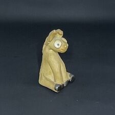Vintage Clay Donkey Figurine Handmade Artist Signed Whimsical Funny Big Eyes picture