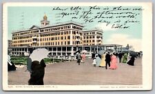 Hotel Rudolf Atlantic City New Jersey Street View Flag Cancel Antique Postcard picture