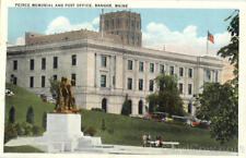 Bangor,ME Peirce Memorial And Post Office Penobscot County Maine Postcard picture