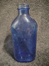 Vintage Phillips Milk Of Magnesia Cobalt Blue Glass Bottle, 7'' Tall picture