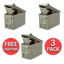 (3-Pack) M2A1 .50 Caliber Ammo Can Waterproof U.S Military Storage Metal Latch picture