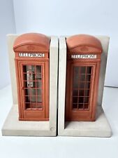 London British Telephone Booth Telephone Box Book Ends Pair Timothy Richards picture