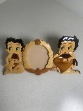 Rare Dual Betty Boop 3D Carved Wooden Art Picture Frame Wood Vintage Collectible picture