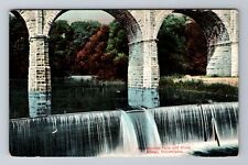 Philadelphia PA-Pennsylvania, Wissahickon Falls Stone Bridge, Vintage Postcard picture