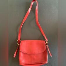 Vintage Coach 9807 Equestrian Large  Flap Red Leather Crossbody Purse Bag Prelov picture