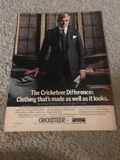 Vintage 1977 CRICKETEER SUIT Men's Clothing Print Ad 1970s Darcon Wool picture