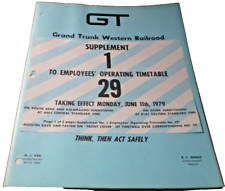 JUNE 1979 GRAND TRUNK WESTERN RAILROAD EMPLOYEE TIMETABLE #29 SUPPLEMENT #1 picture