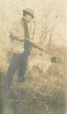 C-1920s Man with Rifle Rural life RPPC Photo Postcard 21-10231 picture