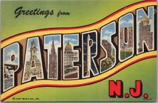 1950s PATERSON, New Jersey Large Letter Postcard Curteich Linen - Unused picture
