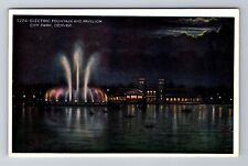 Denver CO-Colorado Electric Fountain City Park Pavilion Antique Vintage Postcard picture