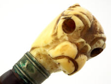 British WWI era Swagger Stick Fine Carved Handle, Depicting A Dog’s Head picture
