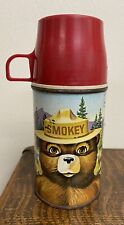 Vintage SMOKEY THE BEAR Metal Lunchbox THERMOS ONLY Bottle No. 2831 picture