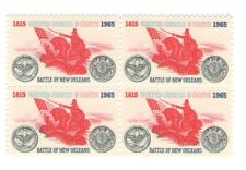 Battle of New Orleans Andrew Jackson 58 Year Old Mint Vintage Stamp Block 1965 picture