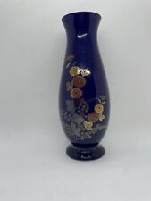 Vintage Miniature Japanese MCI Cobalt Blue Decorative Bud Vase 8” picture