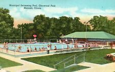 Vintage Postcard Municipal Swimming Pool Glenwood Park Macomb IL Illinois picture