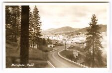 1930s RPPC MARIPOSA CALIFORNIA PANORAMA VIEW of TOWN frm HWY~REAL PHOTO POSTCARD picture