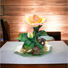 Ceramic Peace Rose Flower On Mirror Figurine Home Decor   Kitchen Decor picture
