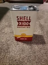 1.25 Gallon Shell X-100 Motor Oil 20W-50 Reproduction Can Full picture