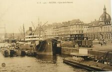 Vintage RPCC Rouen Quai De La Bourse Shipping Dock France Postcard (A63) picture